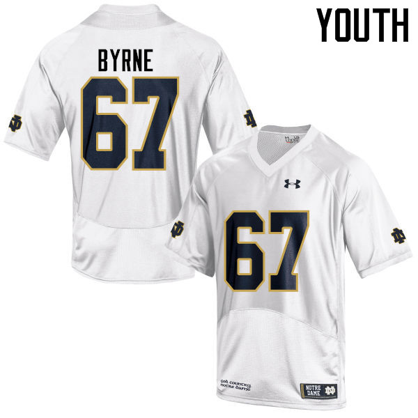 Youth NCAA Notre Dame Fighting Irish #67 Jimmy Byrne Stitched College Under Armour Authentic White Football Jersey AH10Z42NU